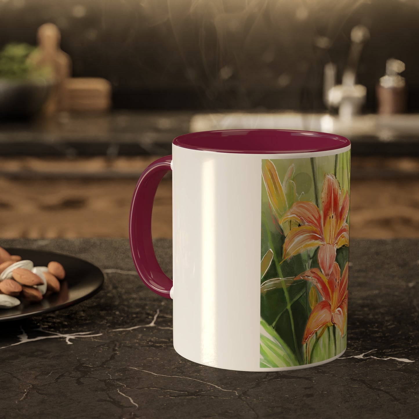 Orange Wild flowers Mugs, 11oz