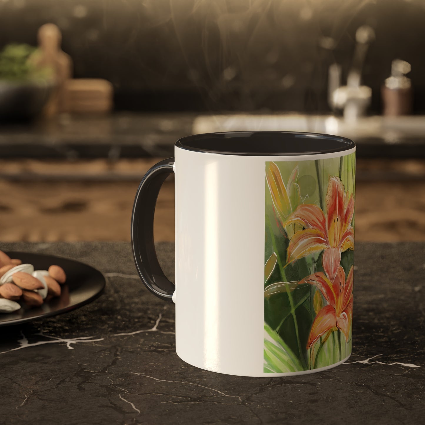 Orange Wild flowers Mugs, 11oz