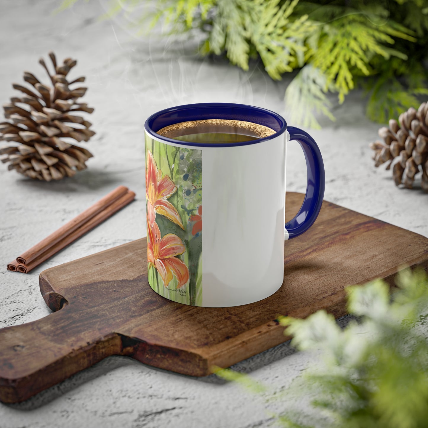 Orange Wild flowers Mugs, 11oz