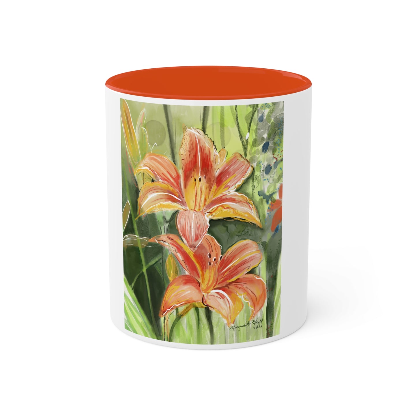 Orange Wild flowers Mugs, 11oz