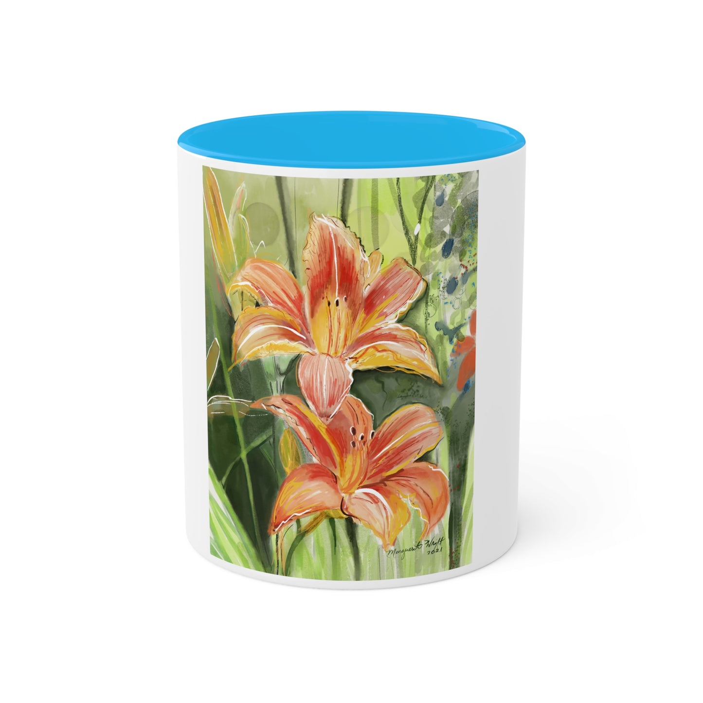 Orange Wild flowers Mugs, 11oz