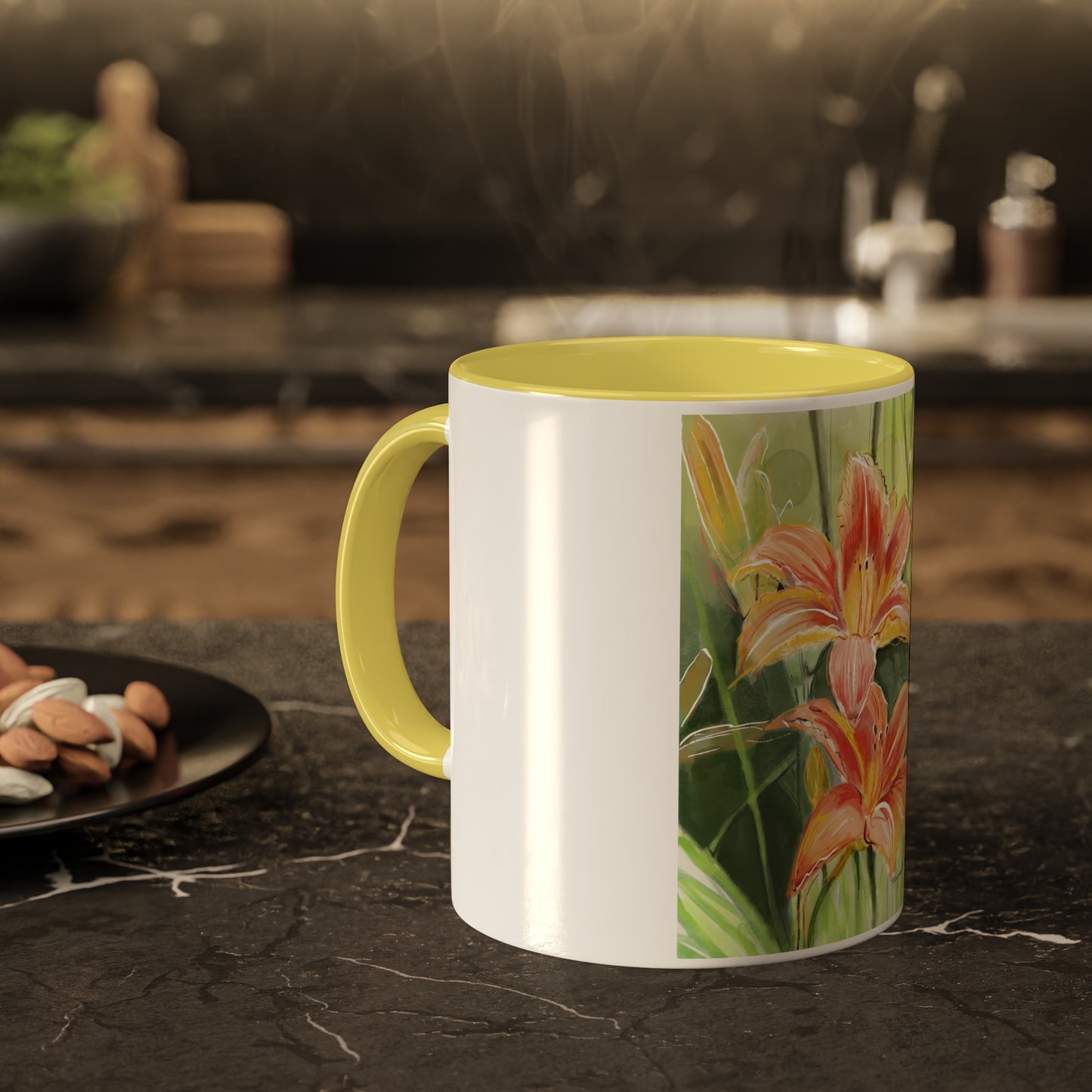 Orange Wild flowers Mugs, 11oz