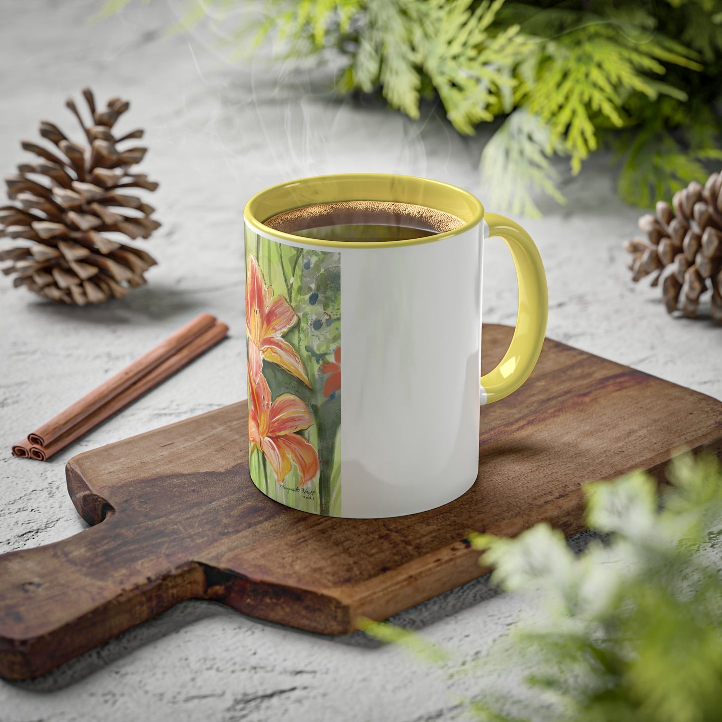 Orange Wild flowers Mugs, 11oz