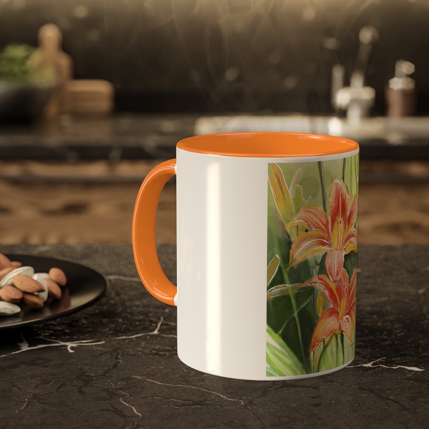 Orange Wild flowers Mugs, 11oz