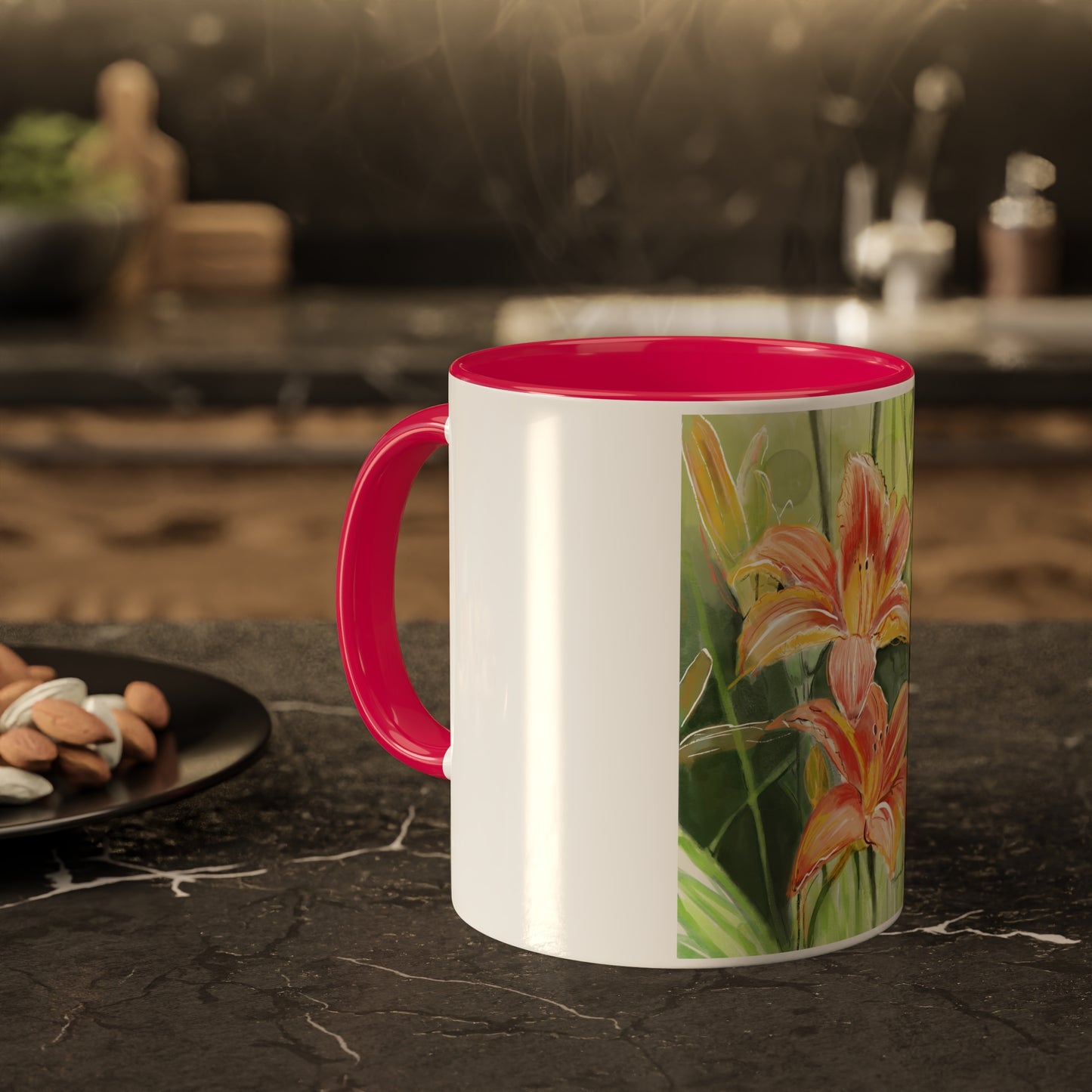 Orange Wild flowers Mugs, 11oz