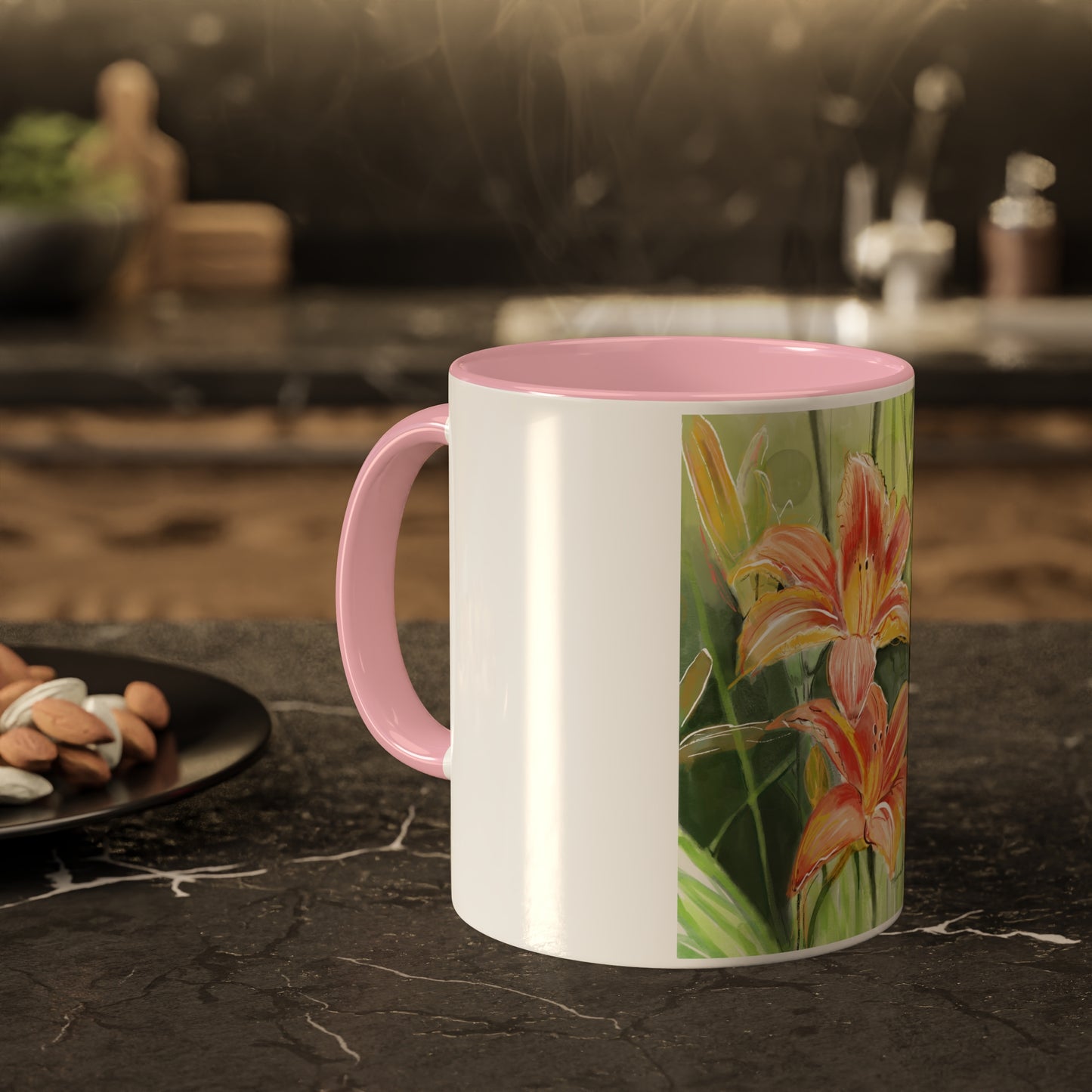 Orange Wild flowers Mugs, 11oz