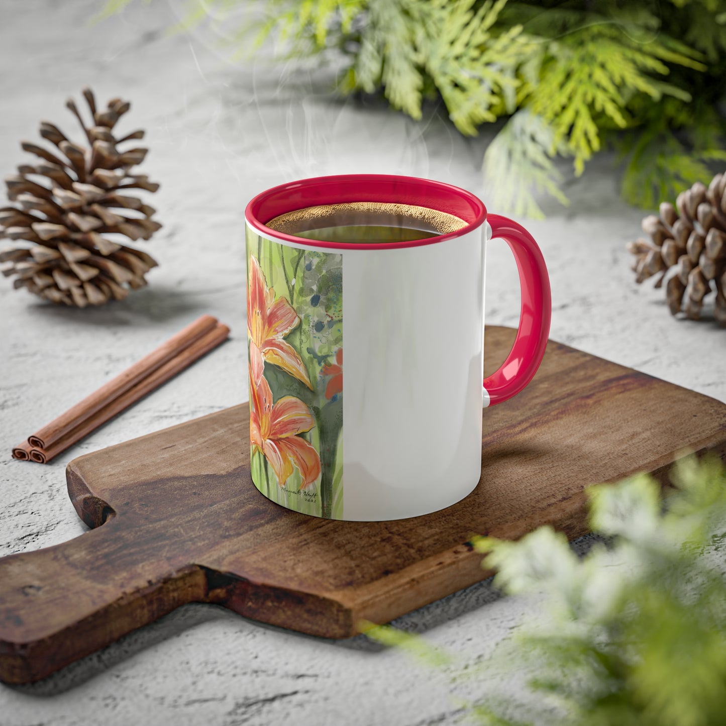 Orange Wild flowers Mugs, 11oz