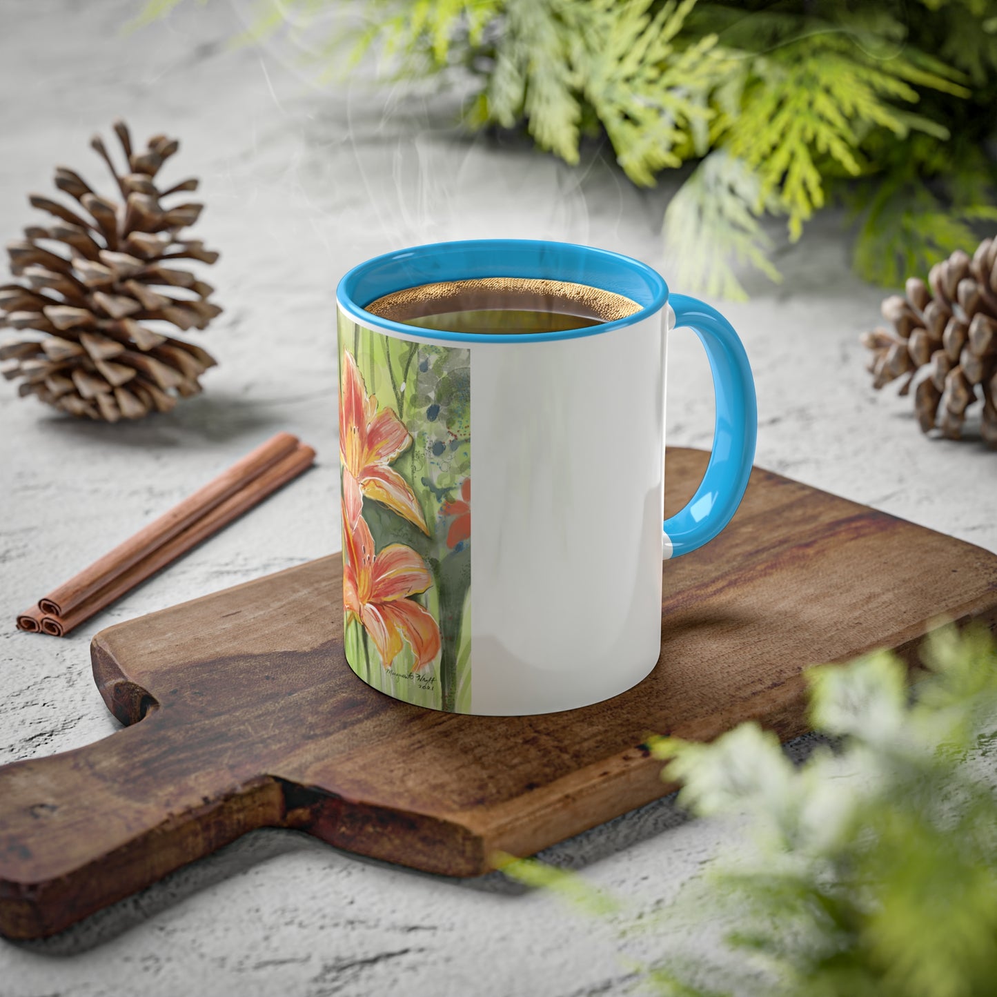 Orange Wild flowers Mugs, 11oz