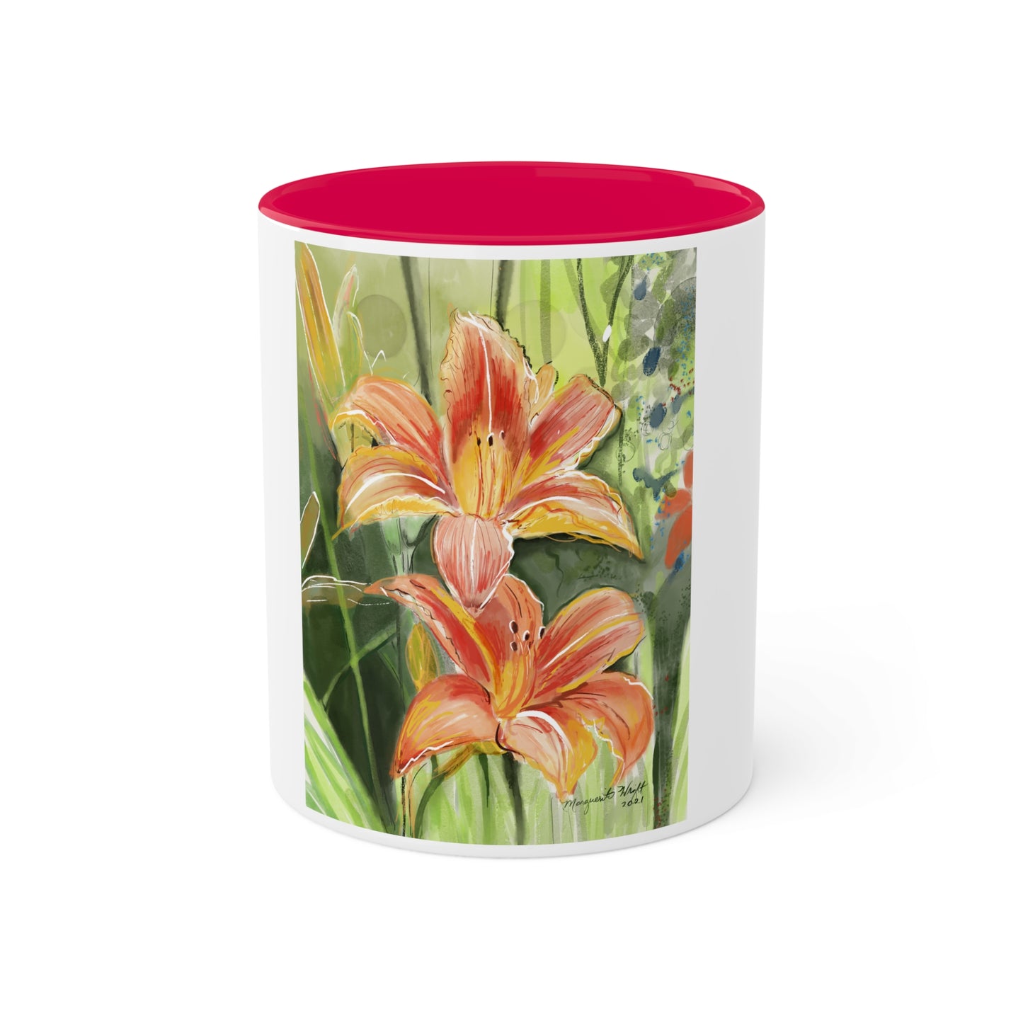 Orange Wild flowers Mugs, 11oz
