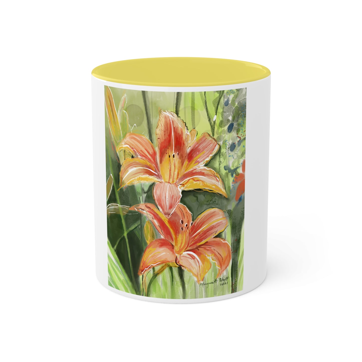 Orange Wild flowers Mugs, 11oz