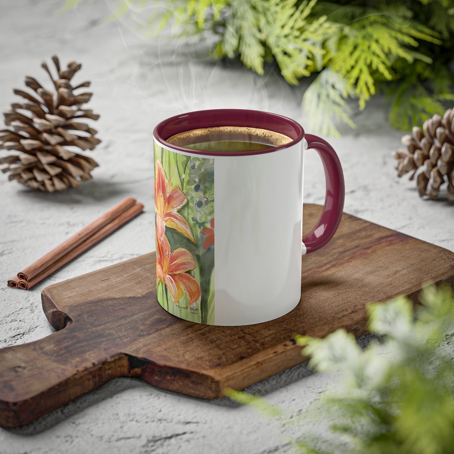 Orange Wild flowers Mugs, 11oz