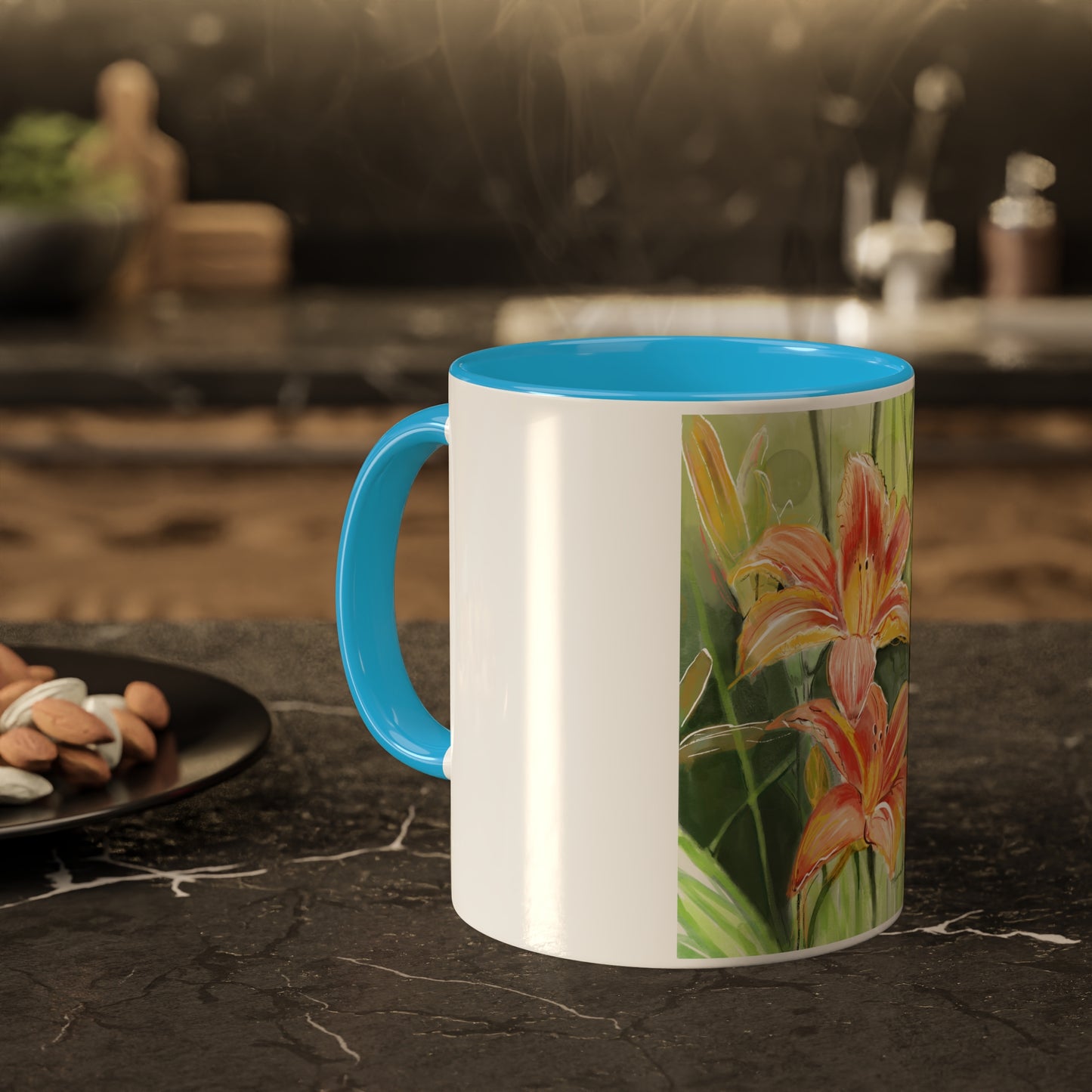 Orange Wild flowers Mugs, 11oz