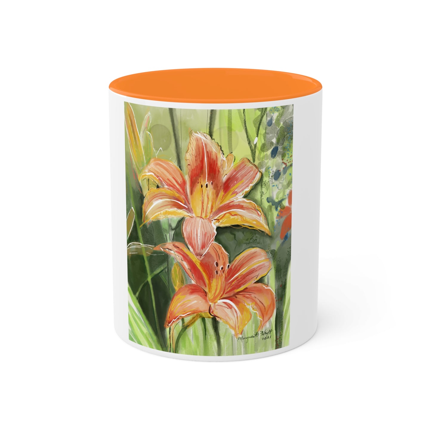 Orange Wild flowers Mugs, 11oz