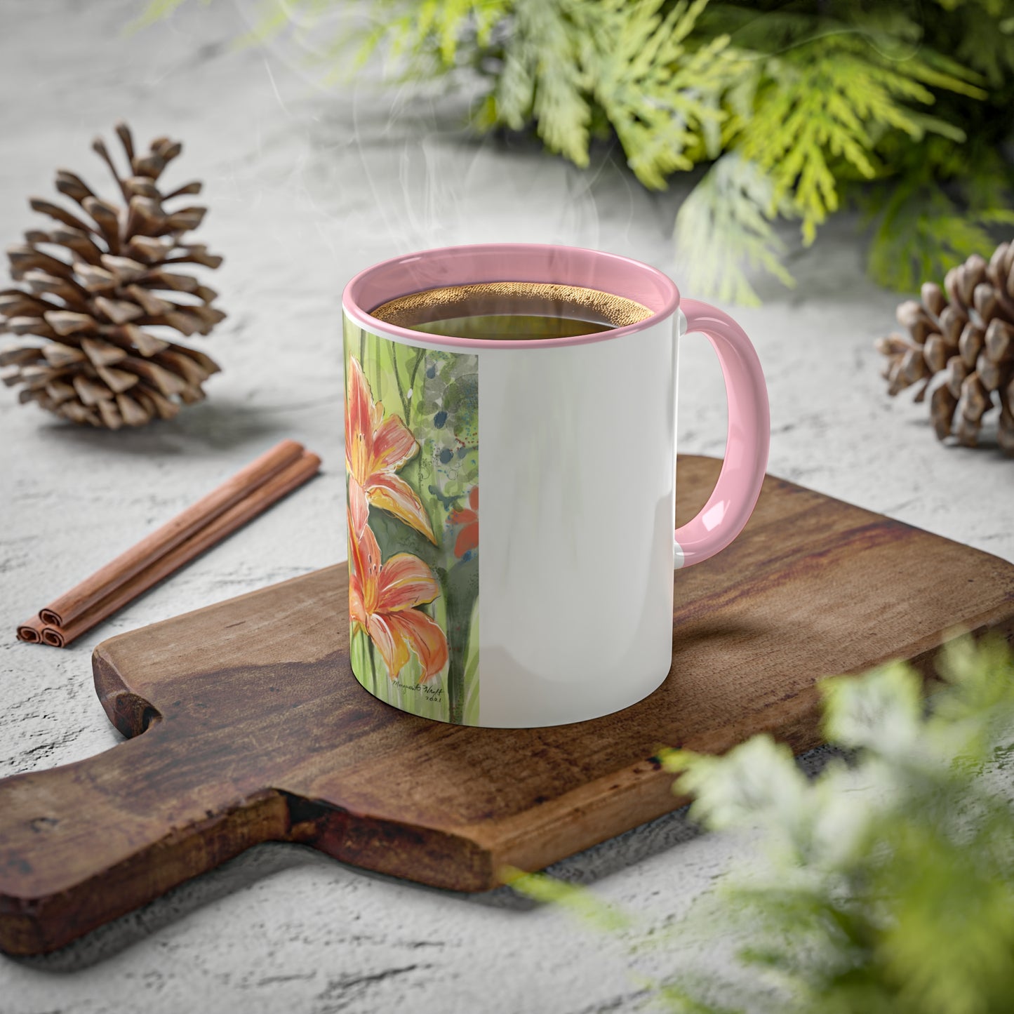 Orange Wild flowers Mugs, 11oz