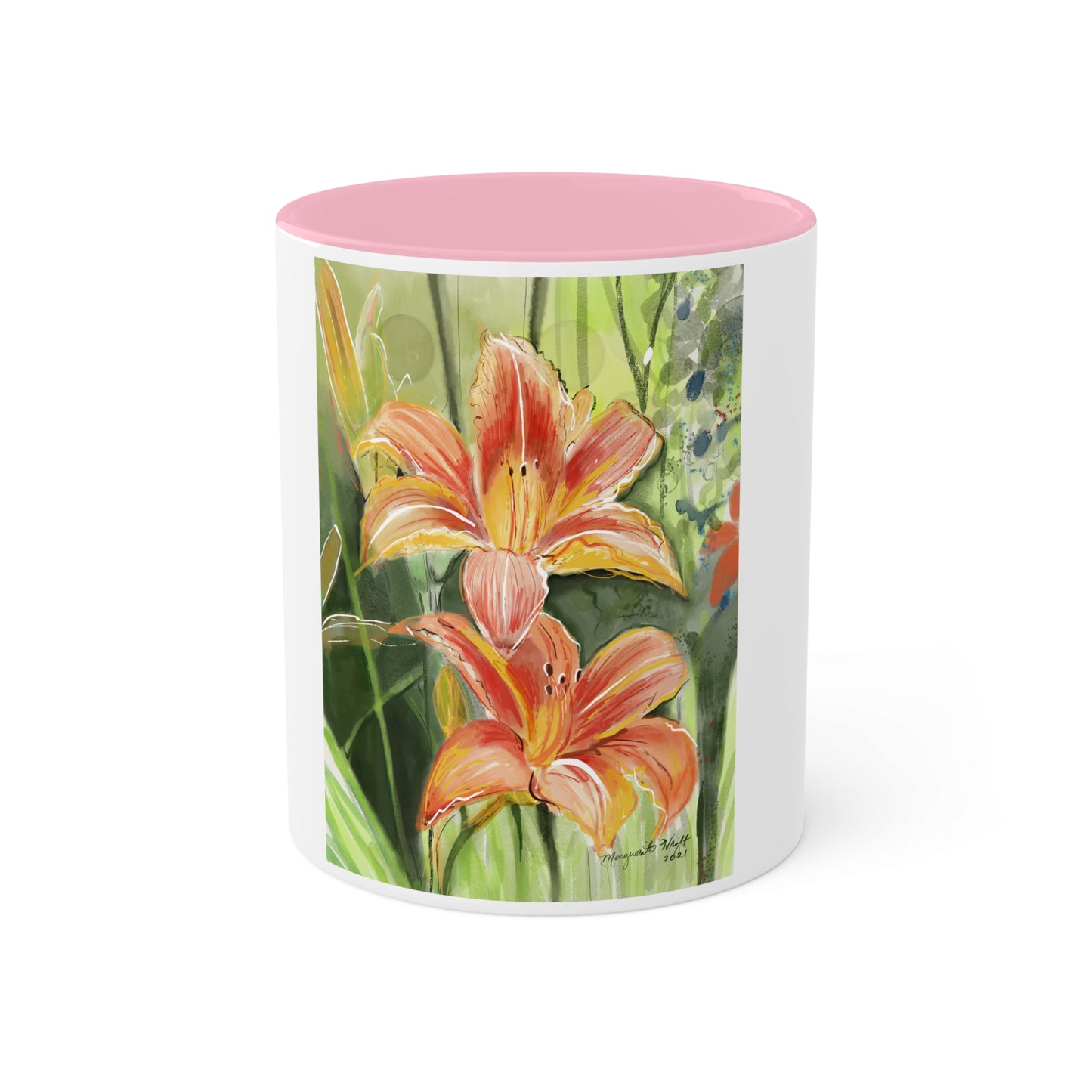Orange Wild flowers Mugs, 11oz
