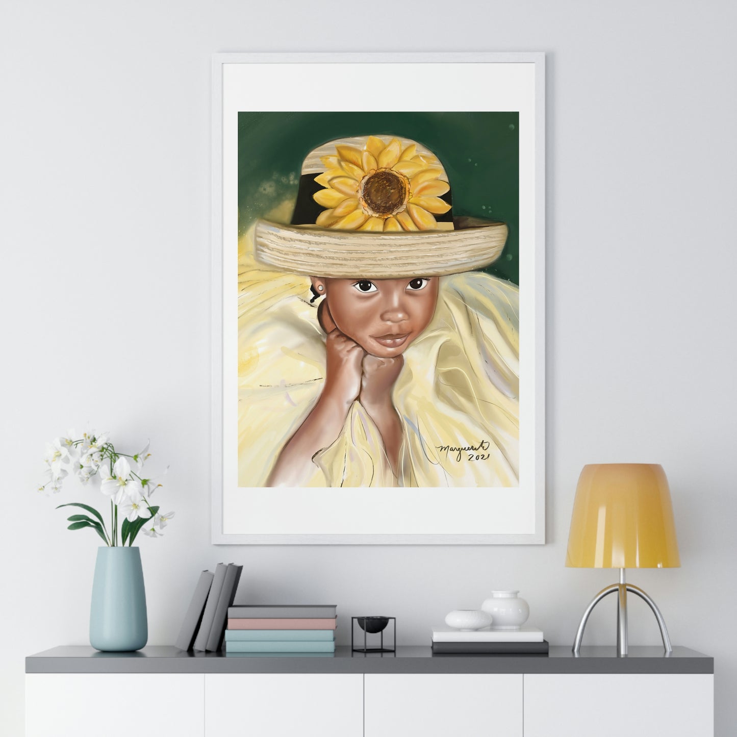 Girl with Straw hat - Wall Art print