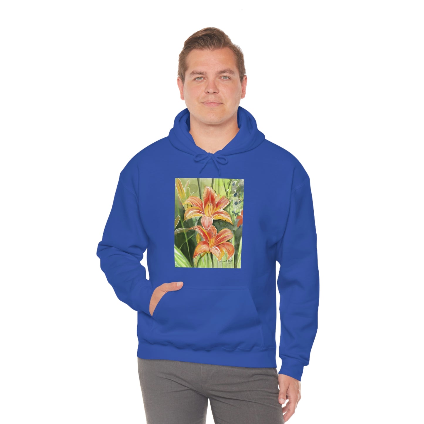 Orange wild flowers Hoodie