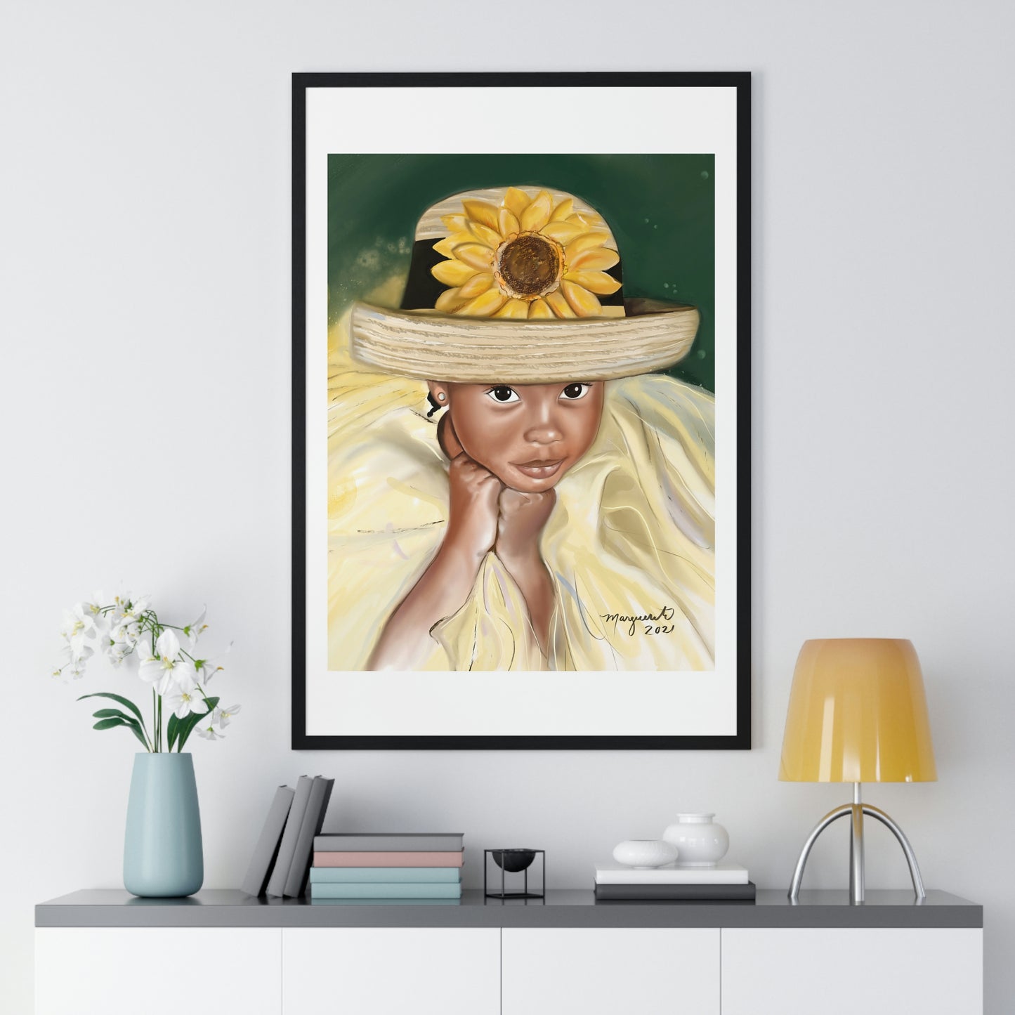 Girl with Straw hat - Wall Art print
