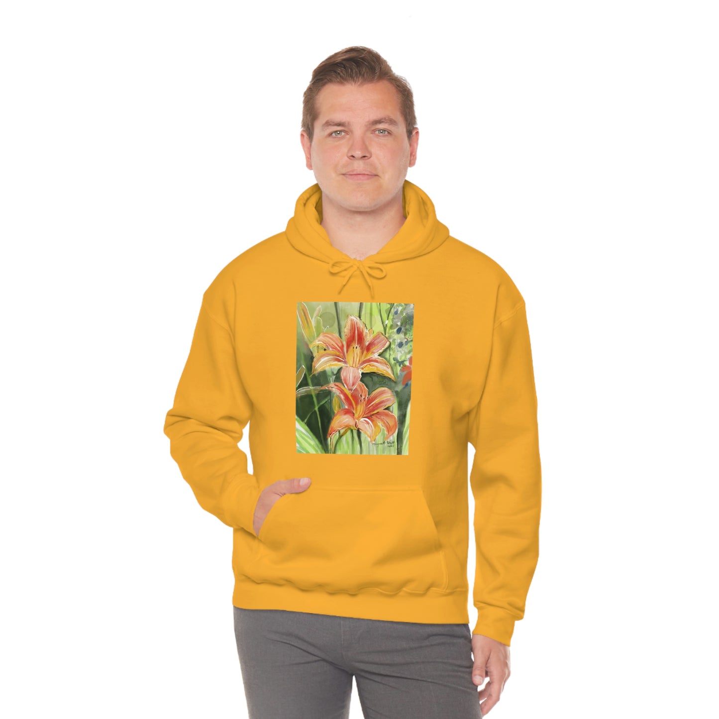 Orange wild flowers Hoodie