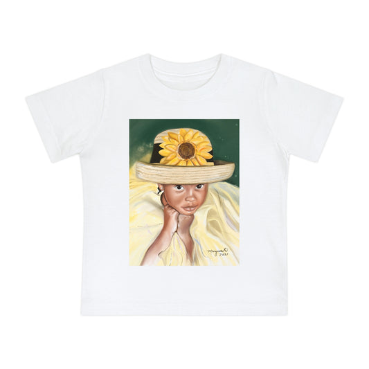 Lil Girl with Straw Hat - Baby Short Sleeve T-Shirt