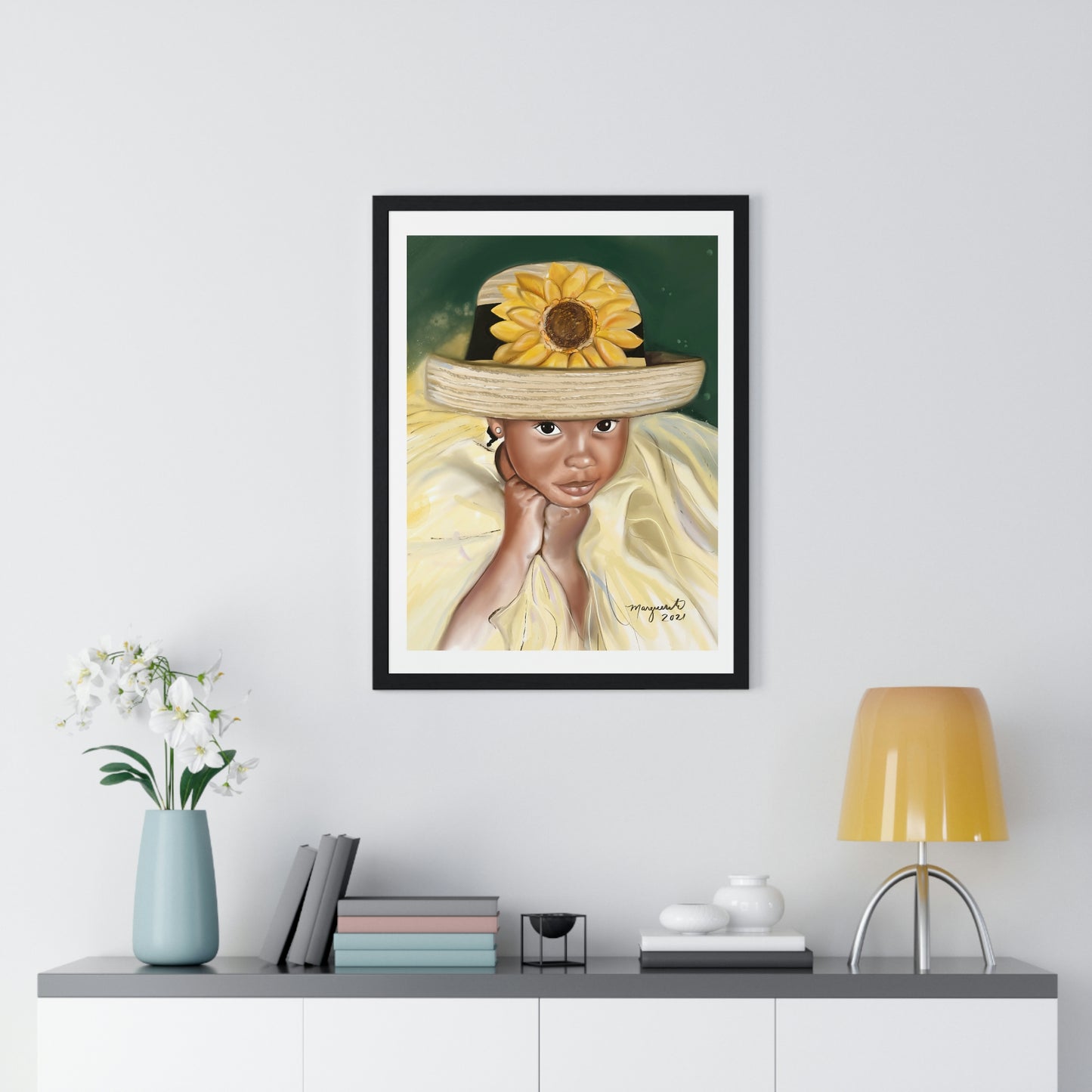 Girl with Straw hat - Wall Art print