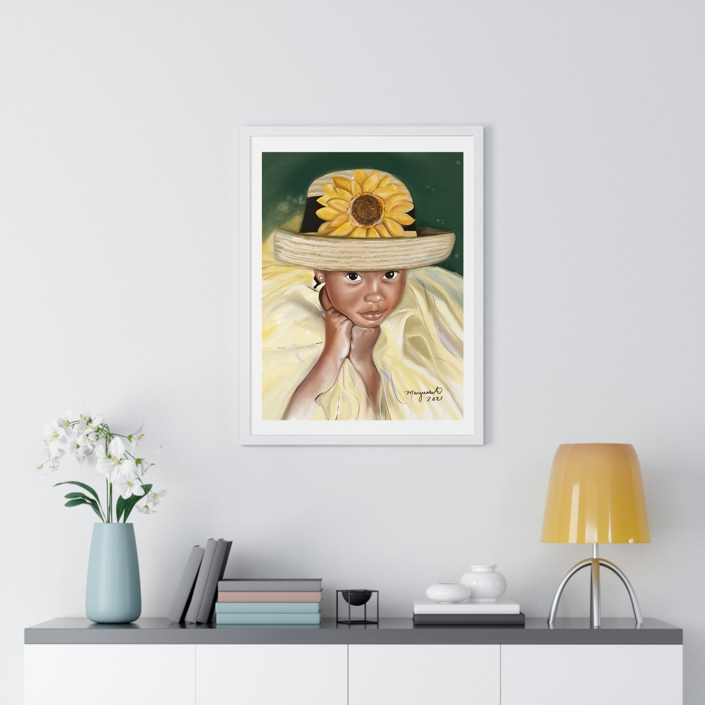 Girl with Straw hat - Wall Art print