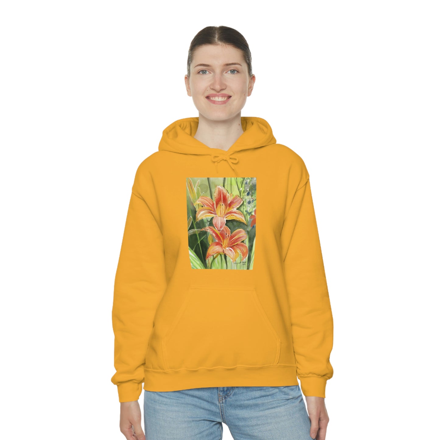 Orange wild flowers Hoodie