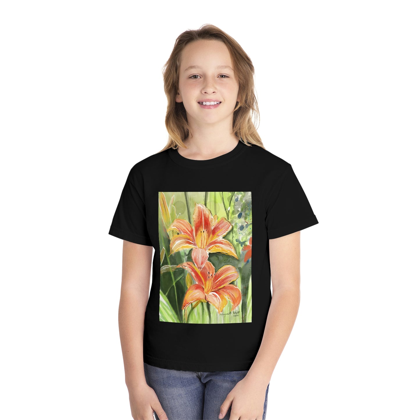 Wild Orange Flowers- Youth Midweight Tee