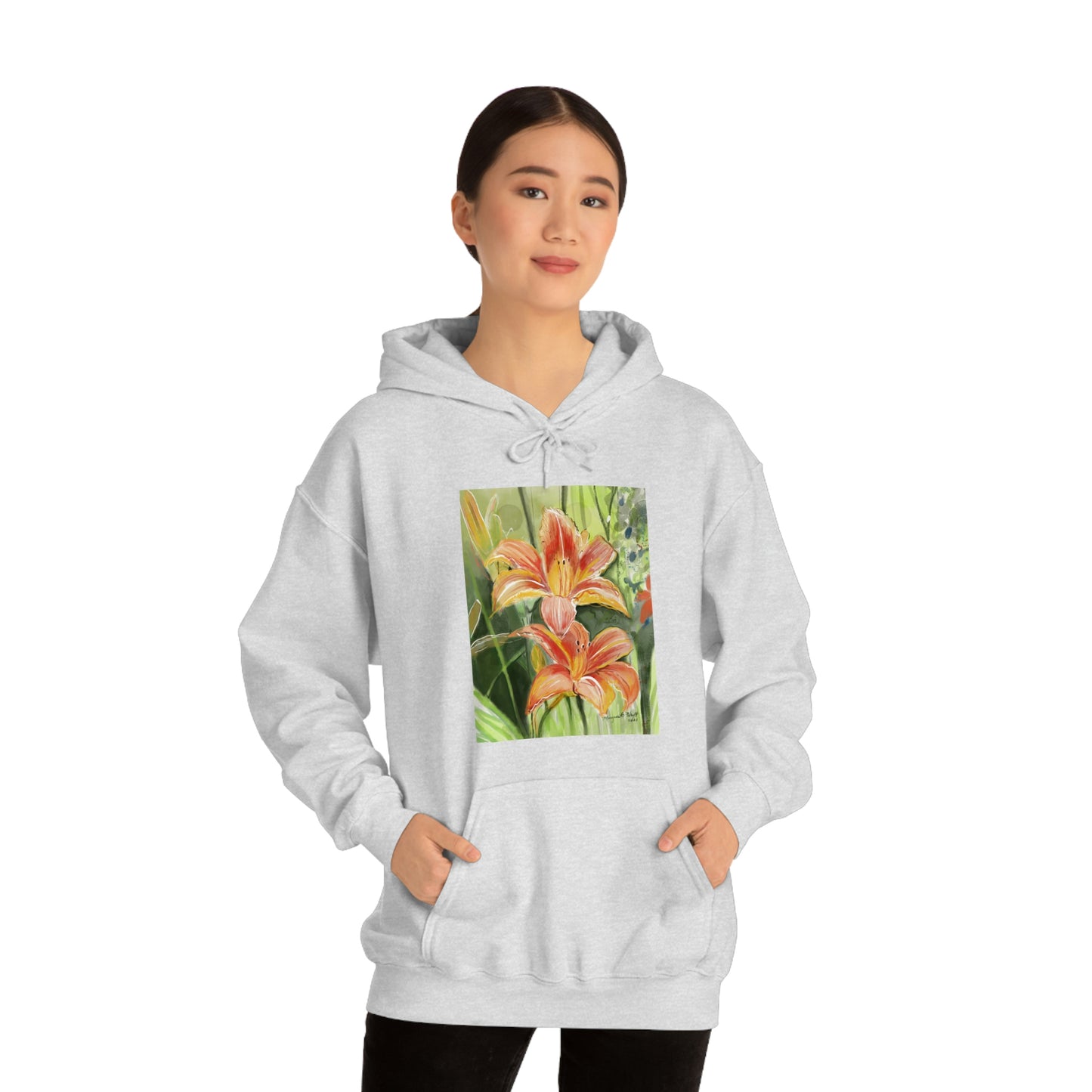 Orange wild flowers Hoodie