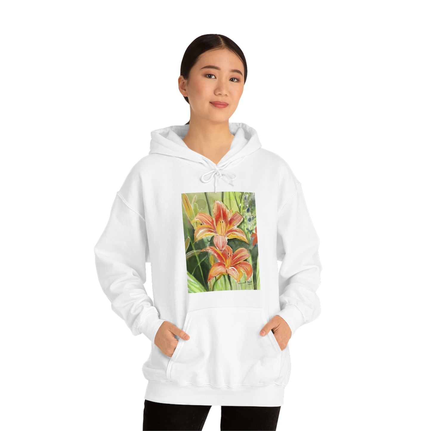 Orange wild flowers Hoodie