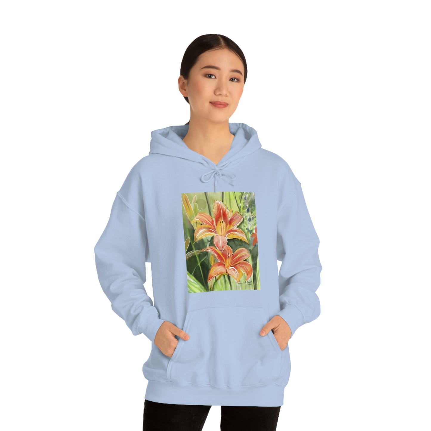 Orange wild flowers Hoodie