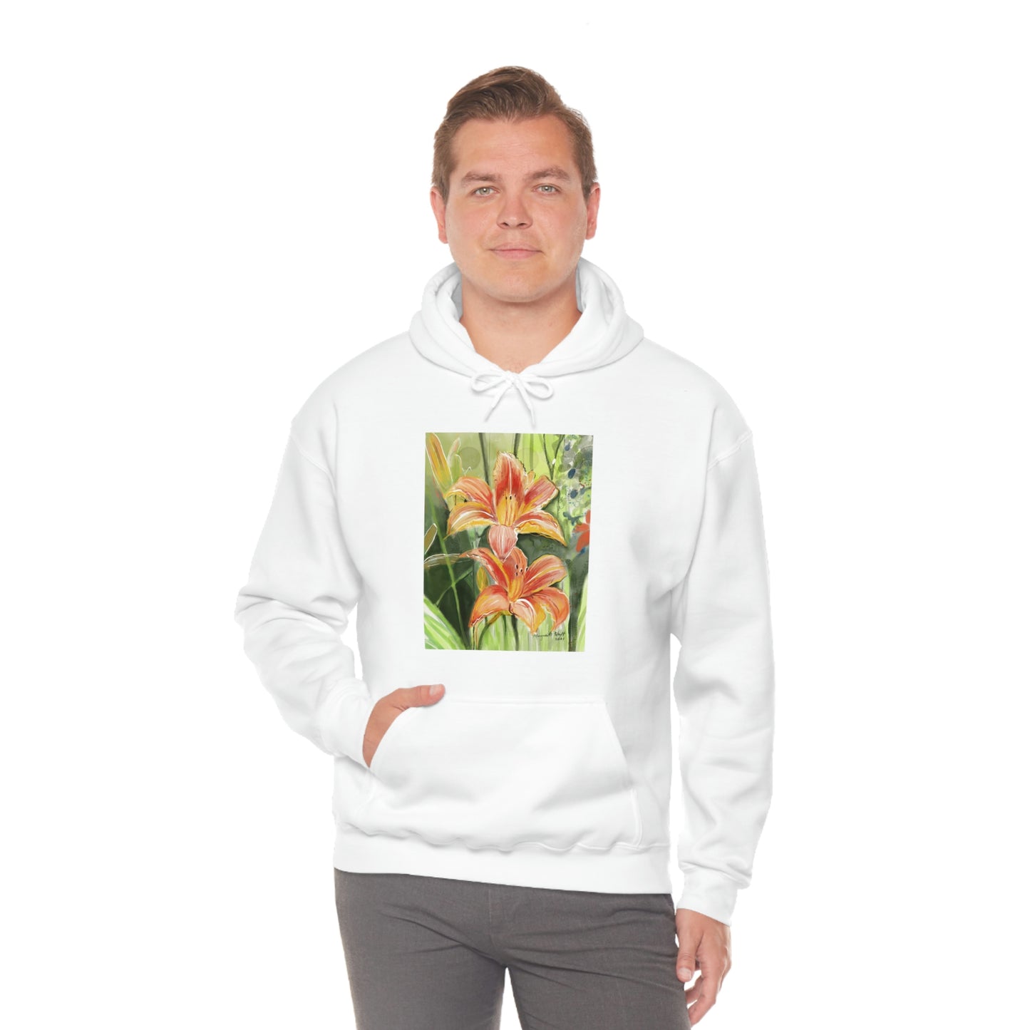 Orange wild flowers Hoodie