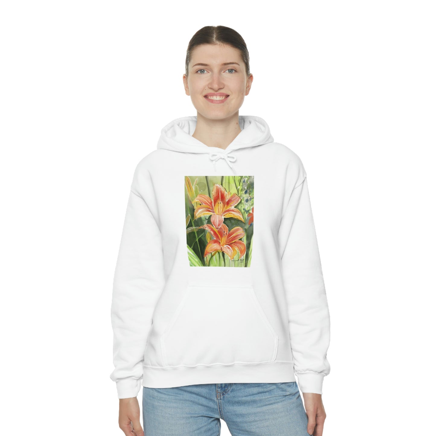 Orange wild flowers Hoodie