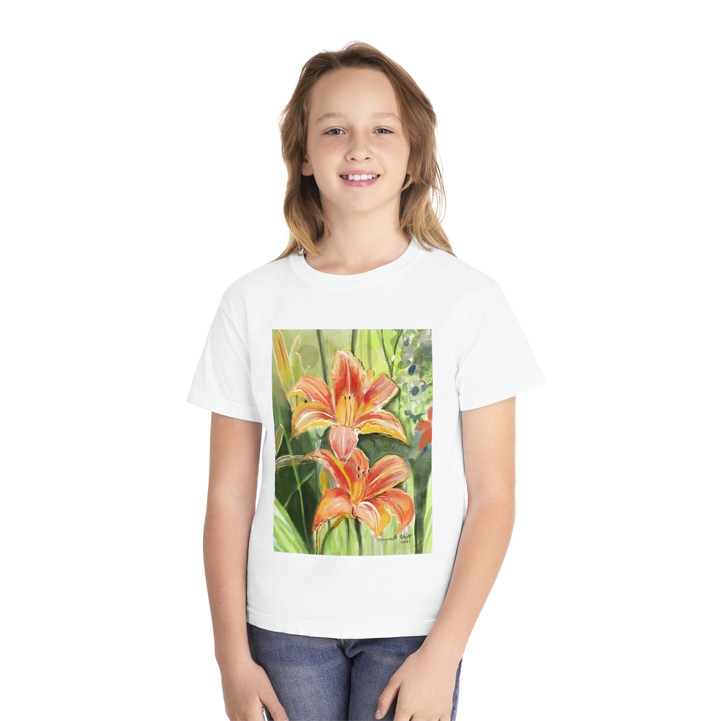 Wild Orange Flowers- Youth Midweight Tee