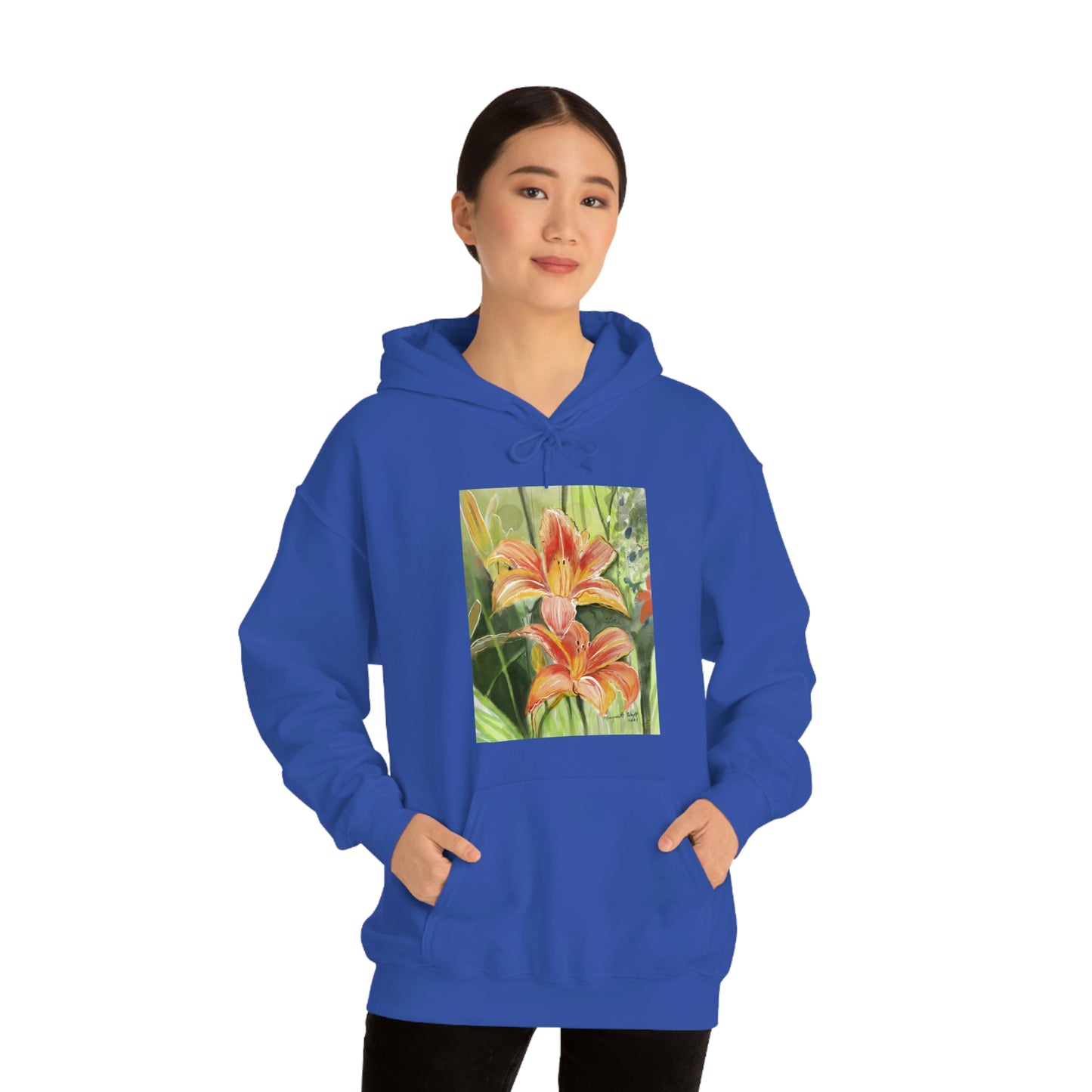 Orange wild flowers Hoodie