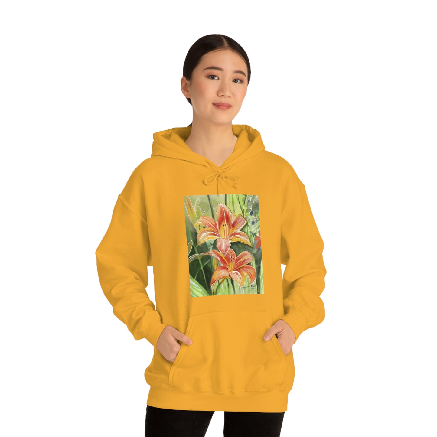 Orange wild flowers Hoodie