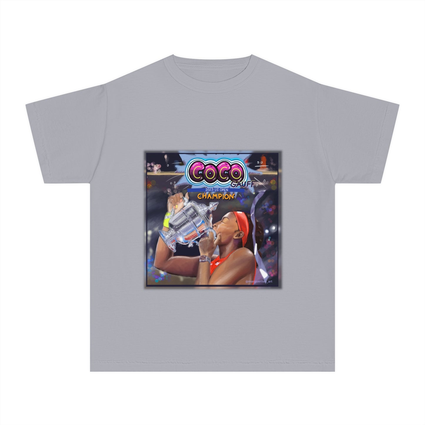 Celebrating Tennis Champ Coco Gauff - Youth Mid-weight Tee