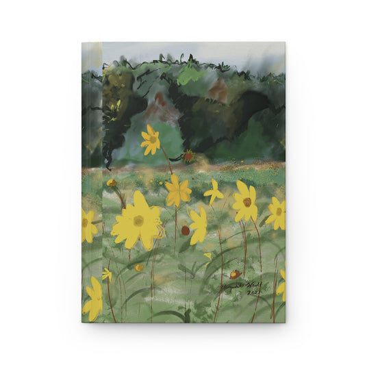 Yellow Wild Flowers Hardcover Journal Matte