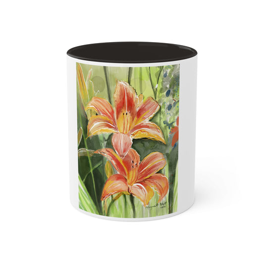 Orange Wild flowers Mugs, 11oz