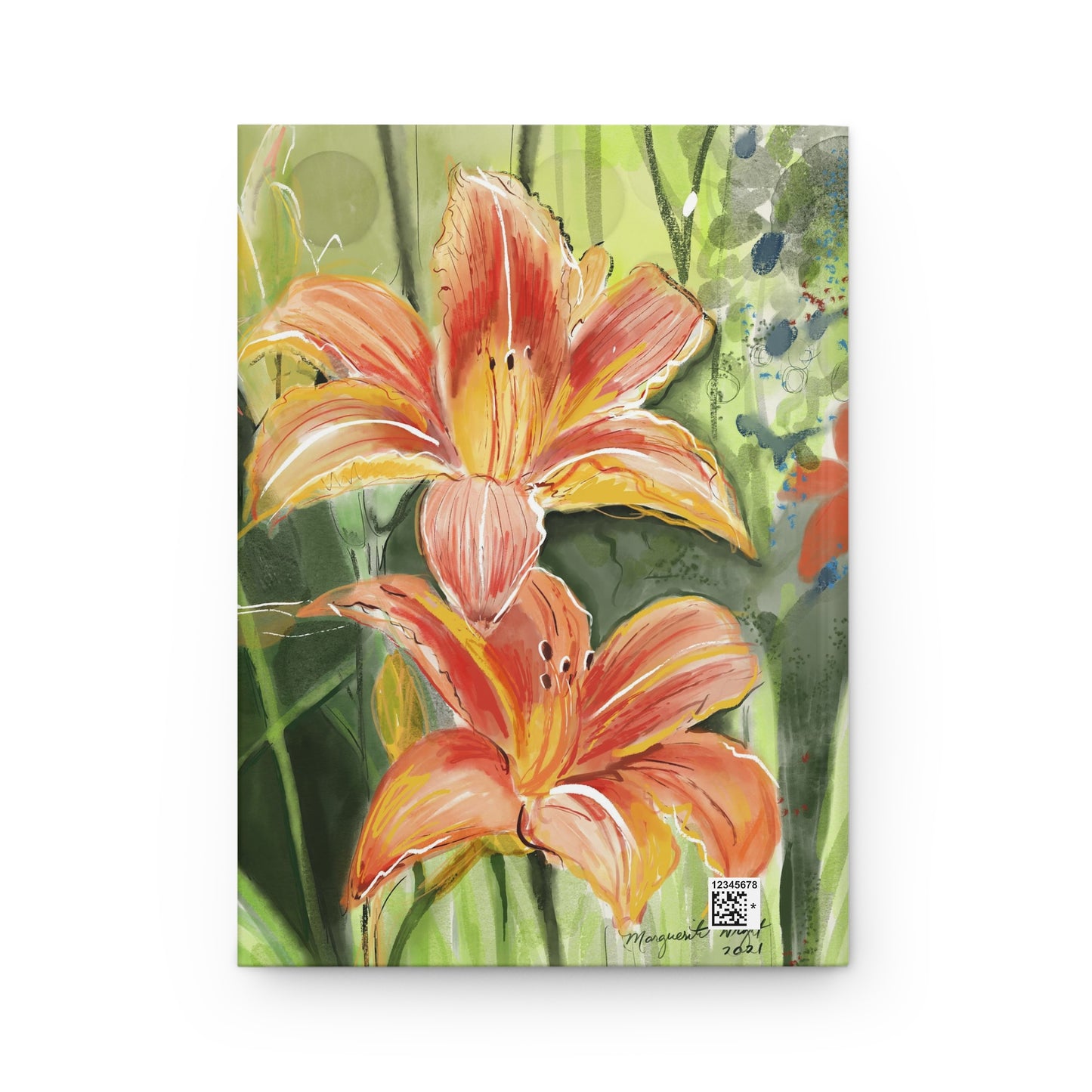 Orange Wild Flowers Hardcover Journal Matte