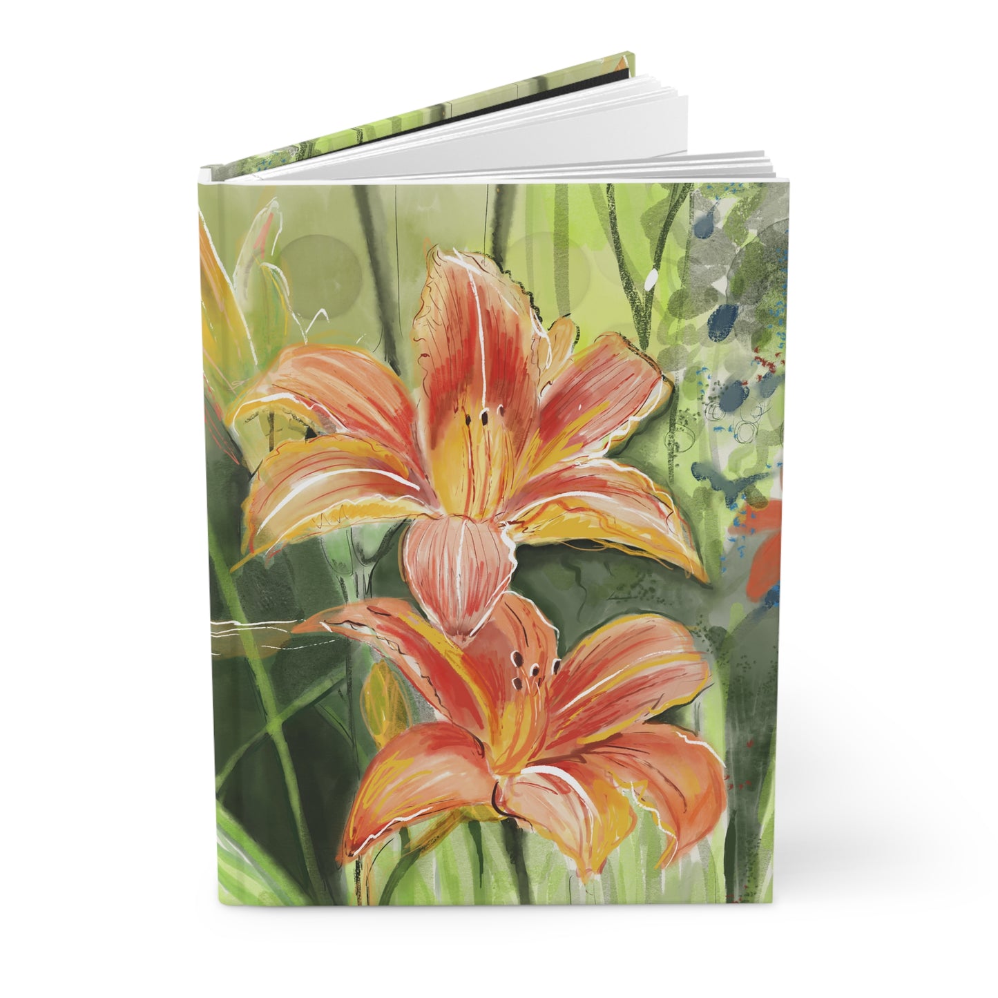 Orange Wild Flowers Hardcover Journal Matte