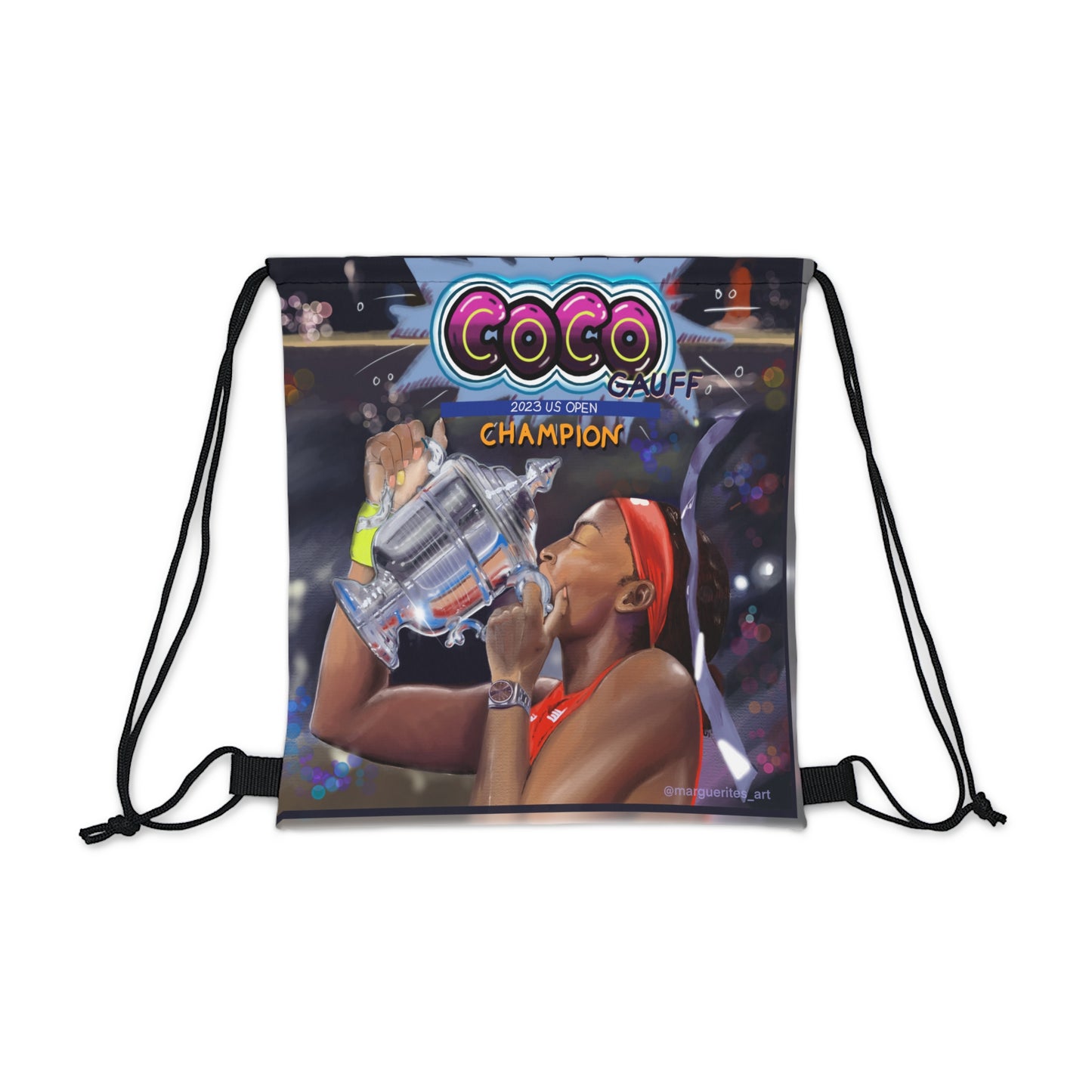 Tennis Champ Coco Gauff Outdoor Drawstring Bag