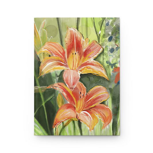 Orange Wild Flowers Hardcover Journal Matte