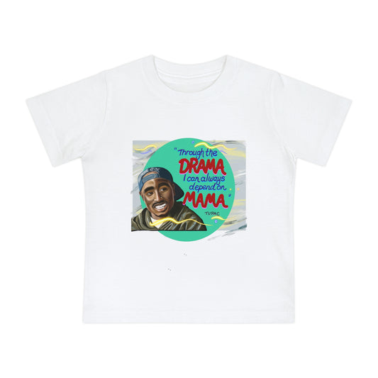 Famous quote from Tupac on Always depending on Mama - Baby Short Sleeve T-Shirt