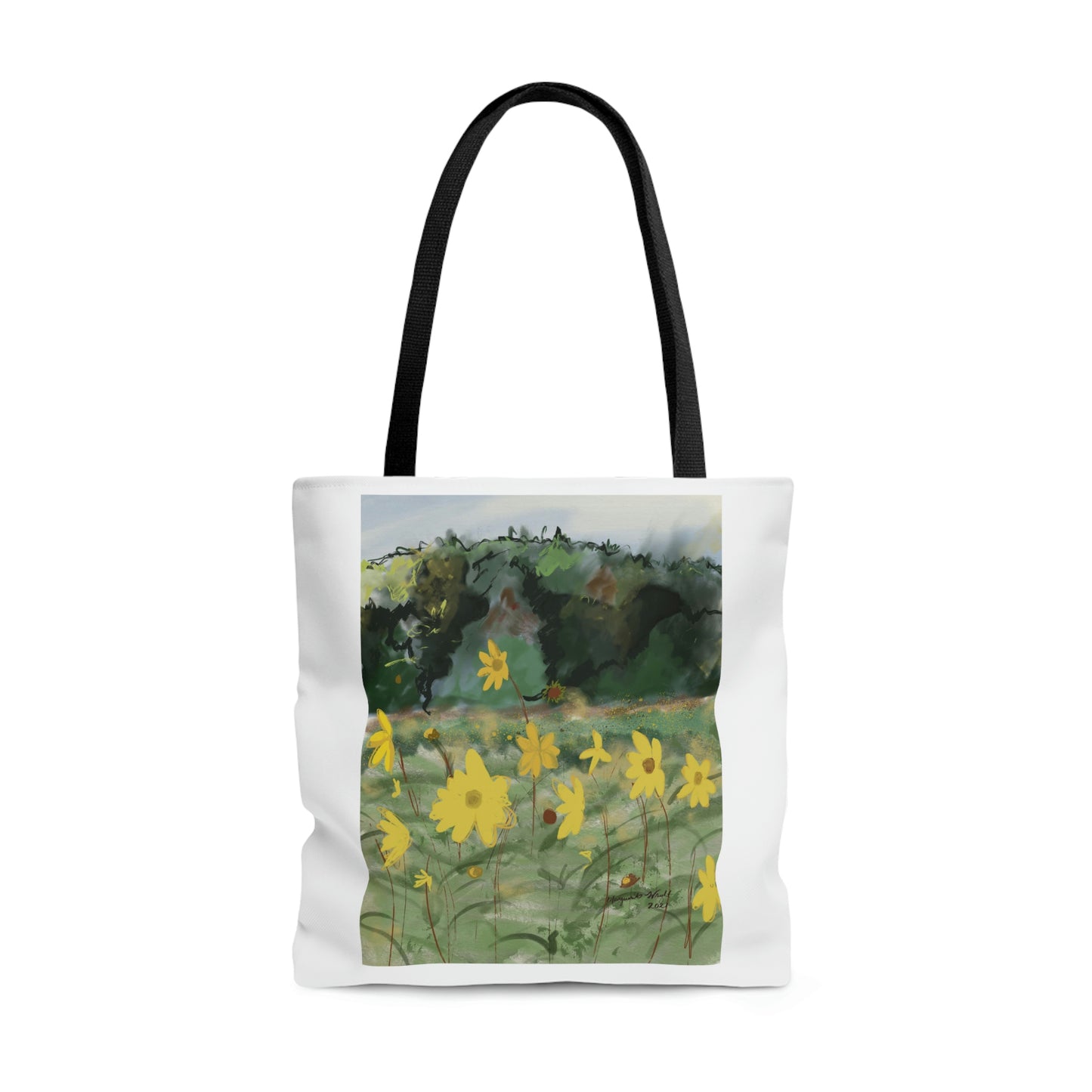 Yellow wild flower AOP Tote Bag