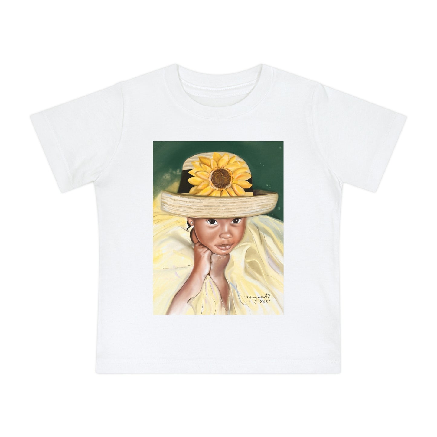 Lil Girl with Straw Hat - Baby Short Sleeve T-Shirt