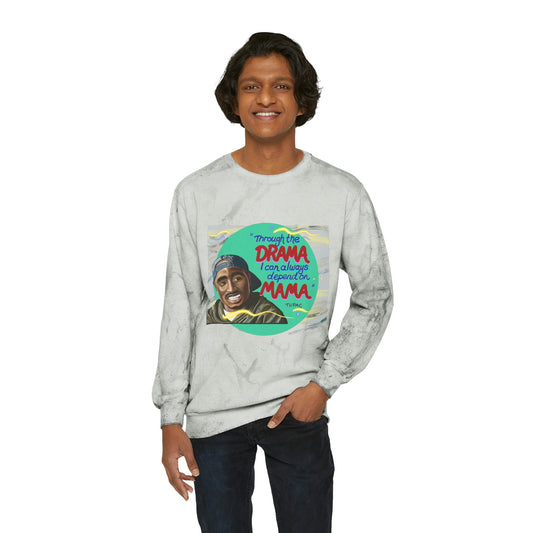 Depend on Mama - Tupac  - Unisex Color Blast Crewneck Sweatshirt